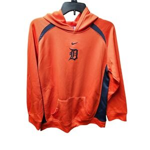 Nike Detroit Tigers Hoodie Pullover Orange Navy Embroidered Logo